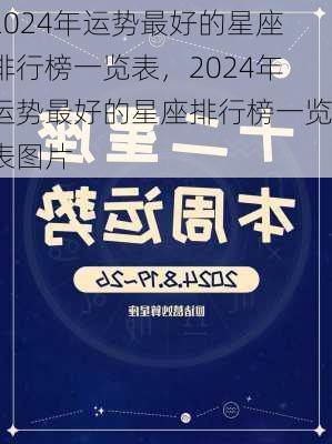 2024年运势最好的星座排行榜一览表，2024年运势最好的星座排行榜一览表图片