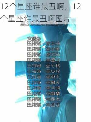 12个星座谁最丑啊，12个星座谁最丑啊图片