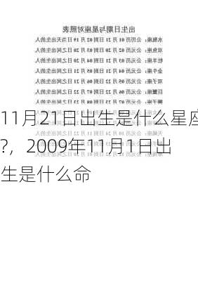 11月21日出生是什么星座?，2009年11月1日出生是什么命