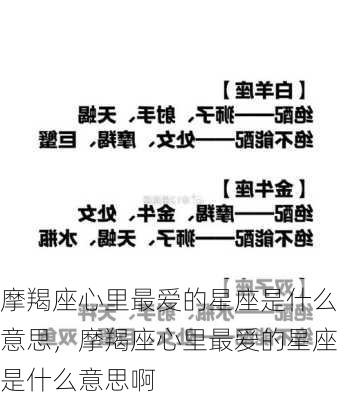 摩羯座心里最爱的星座是什么意思，摩羯座心里最爱的星座是什么意思啊