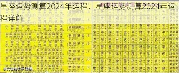 星座运势测算2024年运程，星座运势测算2024年运程详解