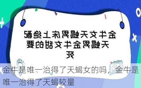 金牛是唯一治得了天蝎女的吗，金牛是唯一治得了天蝎较量