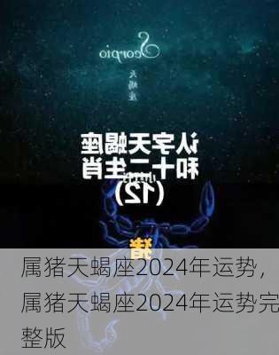 属猪天蝎座2024年运势，属猪天蝎座2024年运势完整版