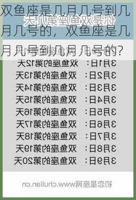 双鱼座是几月几号到几月几号的，双鱼座是几月几号到几月几号的?