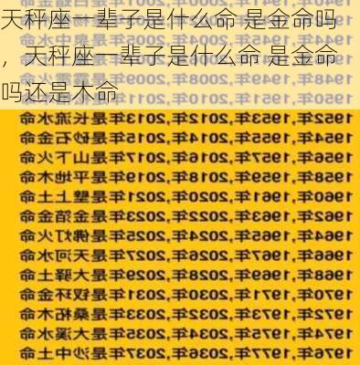 天秤座一辈子是什么命 是金命吗，天秤座一辈子是什么命 是金命吗还是木命