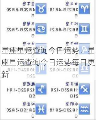 星座星运查询今日运势，星座星运查询今日运势每日更新