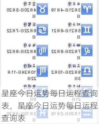星座今日运势每日运程查询表，星座今日运势每日运程查询表
