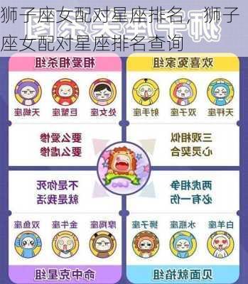 狮子座女配对星座排名，狮子座女配对星座排名查询