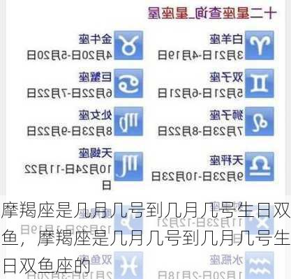 摩羯座是几月几号到几月几号生日双鱼，摩羯座是几月几号到几月几号生日双鱼座的