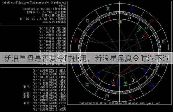 新浪星盘是否夏令时使用，新浪星盘夏令时选不选