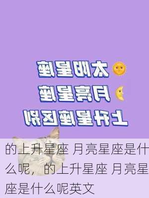 的上升星座 月亮星座是什么呢，的上升星座 月亮星座是什么呢英文