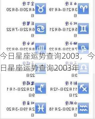 今日星座运势查询2003，今日星座运势查询2003年