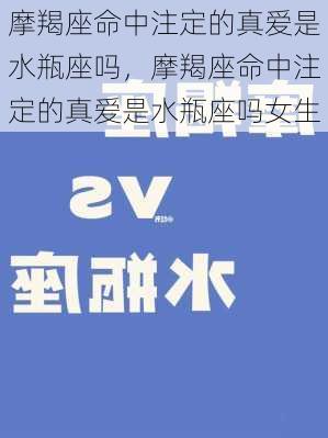 摩羯座命中注定的真爱是水瓶座吗，摩羯座命中注定的真爱是水瓶座吗女生