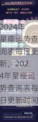 2024年星座运势查询表每日更新，2024年星座运势查询表每日更新时间