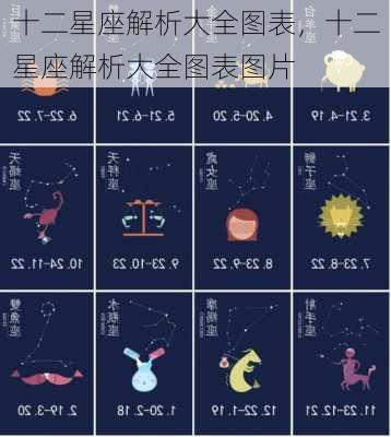 十二星座解析大全图表，十二星座解析大全图表图片