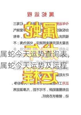 属蛇今天运势查询表，属蛇今天运势及运程