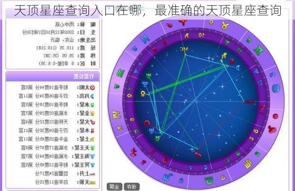 天顶星座查询入口在哪，最准确的天顶星座查询