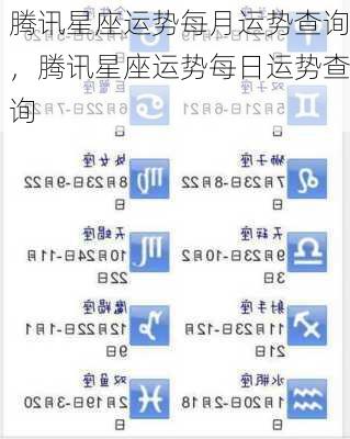 腾讯星座运势每月运势查询，腾讯星座运势每日运势查询