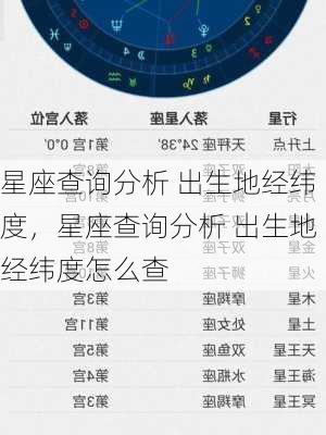 星座查询分析 出生地经纬度，星座查询分析 出生地经纬度怎么查