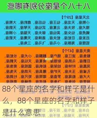 88个星座的名字和样子是什么，88个星座的名字和样子是什么意思