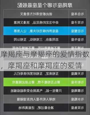 摩羯座与摩羯座的爱情指数，摩羯座和摩羯座的爱情