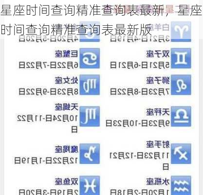 星座时间查询精准查询表最新，星座时间查询精准查询表最新版