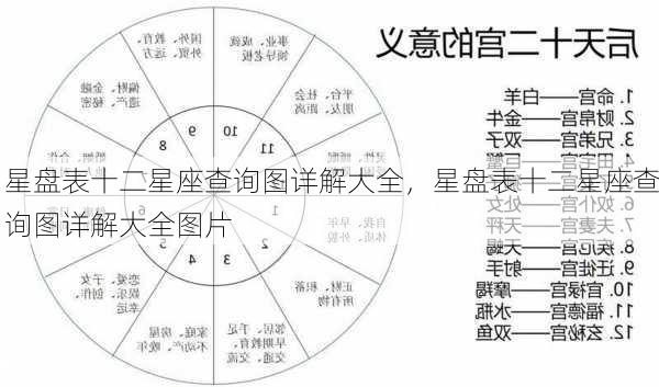 星盘表十二星座查询图详解大全，星盘表十二星座查询图详解大全图片