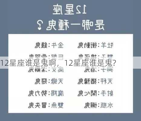 12星座谁是鬼啊，12星座谁是鬼?