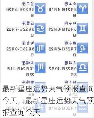 最新星座运势天气预报查询今天，最新星座运势天气预报查询今天