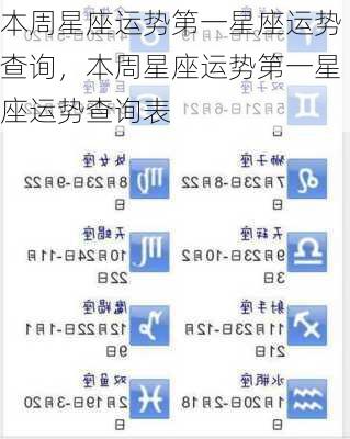 本周星座运势第一星座运势查询，本周星座运势第一星座运势查询表