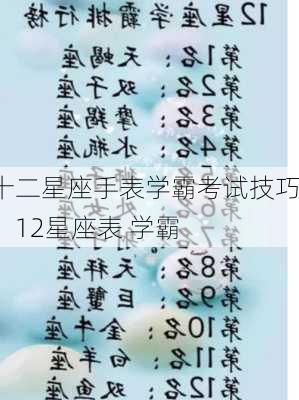 十二星座手表学霸考试技巧，12星座表 学霸