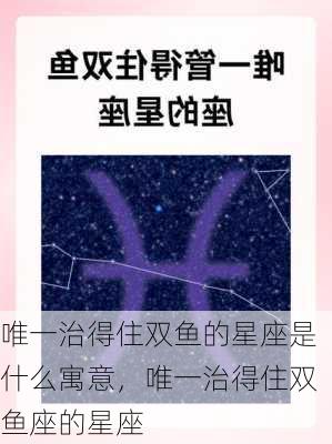 唯一治得住双鱼的星座是什么寓意，唯一治得住双鱼座的星座