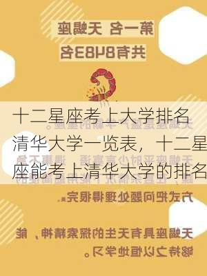 十二星座考上大学排名 清华大学一览表，十二星座能考上清华大学的排名