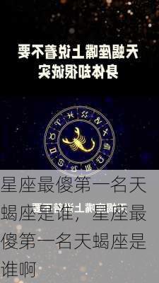 星座最傻第一名天蝎座是谁，星座最傻第一名天蝎座是谁啊