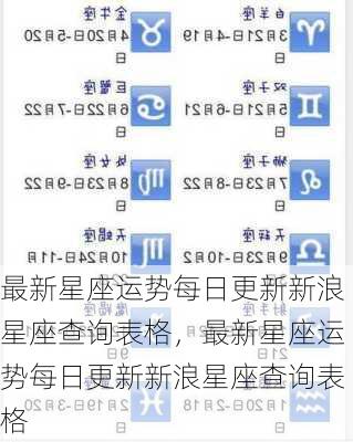 最新星座运势每日更新新浪星座查询表格，最新星座运势每日更新新浪星座查询表格